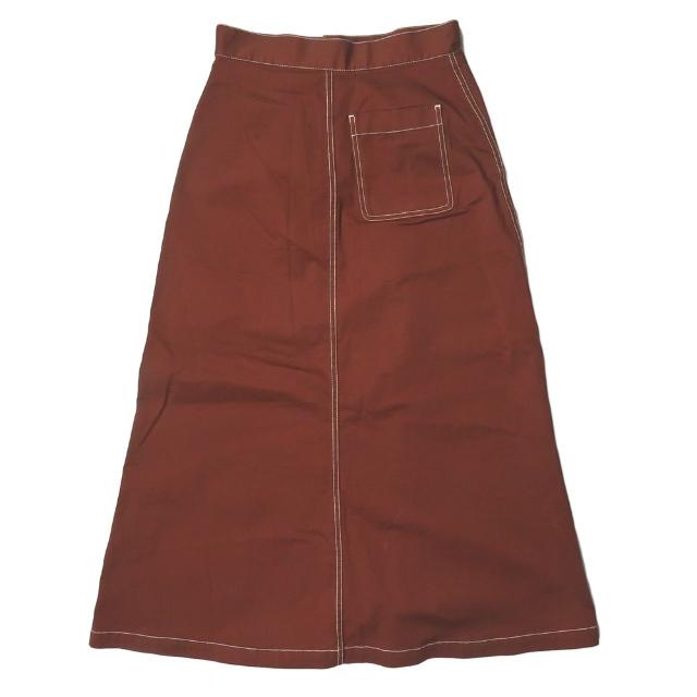 ADAM ET ROPE アダムエロペ 19SS ステッチワークロングフレアスカート GAC-09490 38 ブラウン コットン ボトムス lc30893 |  | 01