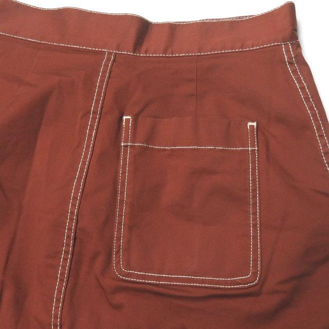 ADAM ET ROPE アダムエロペ 19SS ステッチワークロングフレアスカート GAC-09490 38 ブラウン コットン ボトムス lc30893 |  | 05