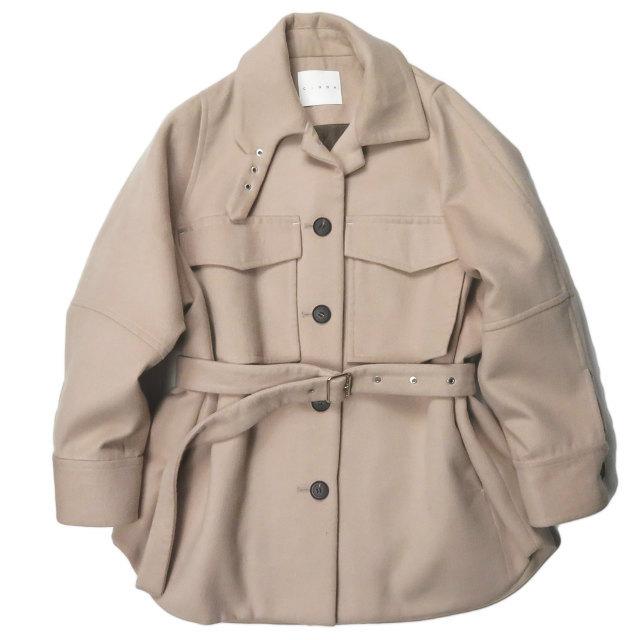 CINOH アニマル柄 ノーカラーコート S