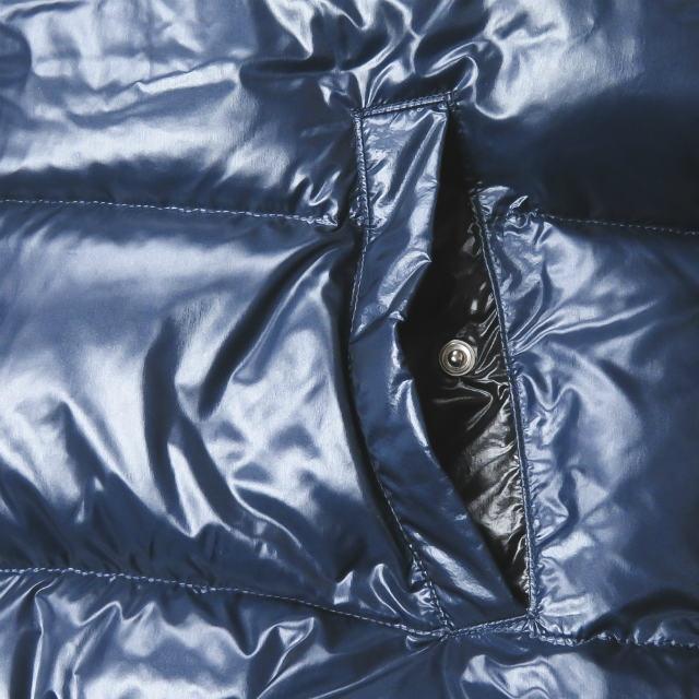 sacai luck サカイラック 袖レザースタジャン ネイビー ストライプ S sacai luck 2014AW 袖レザースタジャン | ブランド古着 買取