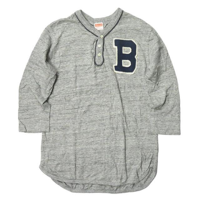 チェスウィック ビームスボーイ CHESWICK x BEAMS BOY 別注 ベースボールTシャツ S グレー 七分袖 ヘンリーネック トップス | 