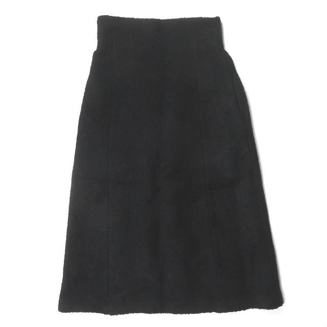 ELIN エリン 日本製 ブークレウール ハイウエストスカート 11606-23-1102 36 ブラック ルーピング ボトムス lc31429 | 