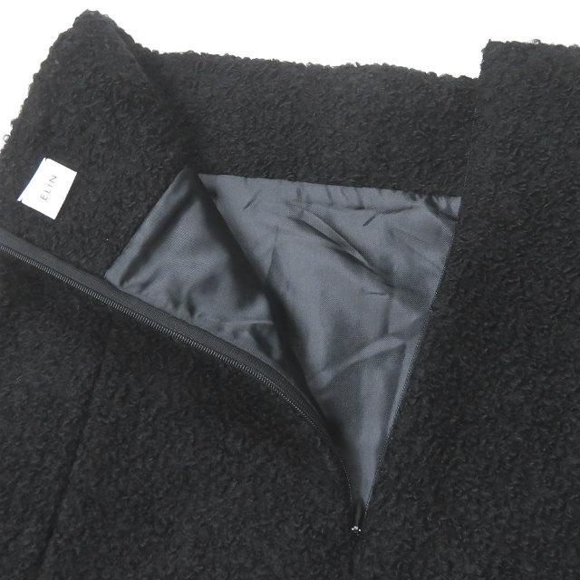 ELIN エリン 日本製 ブークレウール ハイウエストスカート 11606-23-1102 36 ブラック ルーピング ボトムス lc31429 |  | 03