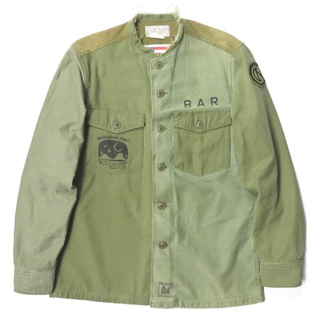 SALTWATER COWBOY ソルトウォーターカウボーイ 日本製 DOODLE UTILITY SHIRT JACKET リメイクミリタリーシャツジャケット ONE lc31451 | 