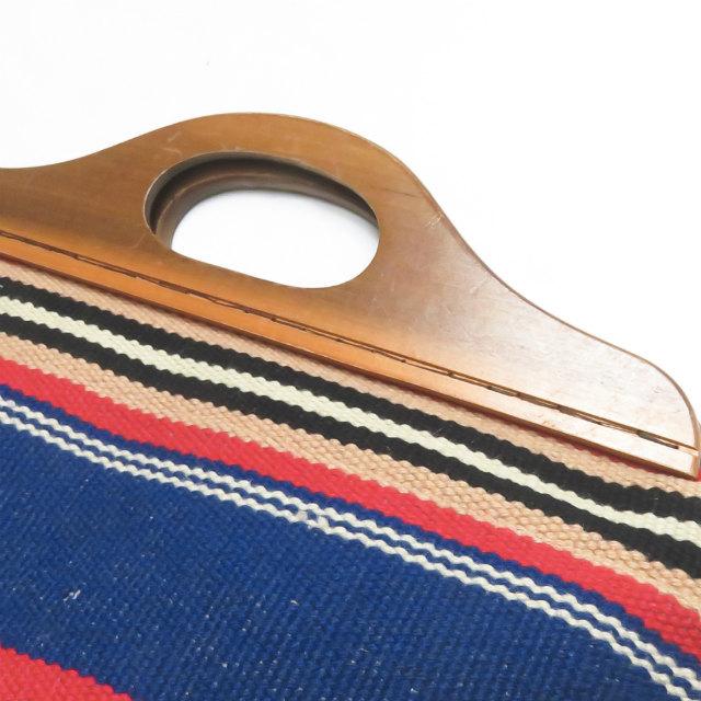 古着 VINTAGE CHIMAYO BAG WOOD HANDLE ヴィンテージ ウッド
