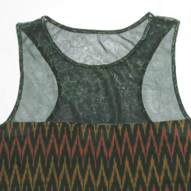 abacaxi アバカシー 20AW Mixed Media Dress ミックスメディアドレス 20040043002230 S グリーン ノースリーブ シアー フリンジ lc31582 |  | 03