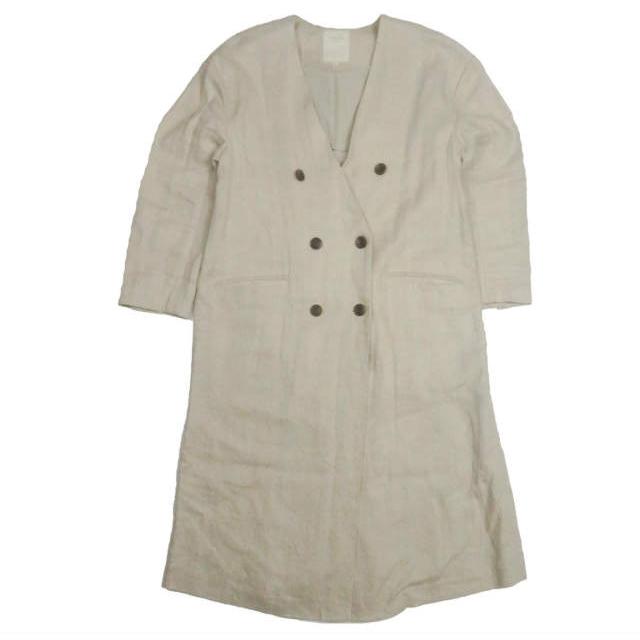 B:MING by BEAMS ビーミング バイ ビームス 20SS リネンノーカラーダブルコート 93-19-0259-462 M ベージュ アウター lc31689 | 