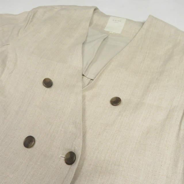 B:MING by BEAMS ビーミング バイ ビームス 20SS リネンノーカラーダブルコート 93-19-0259-462 M ベージュ アウター lc31689 |  | 05