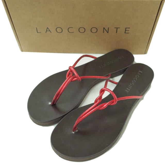 LAOCOONTE ラオコンテ スペイン製 NOEMI フラットサンダル 38(24-24.5cm) レッド トング シューズ lc31876 | 