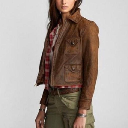 RRL ダブルアールエル フィッテド レザージャケット 282900913001 1 Brown Double RL ライダースジャケット レディース 定価323,400円 |  | 02