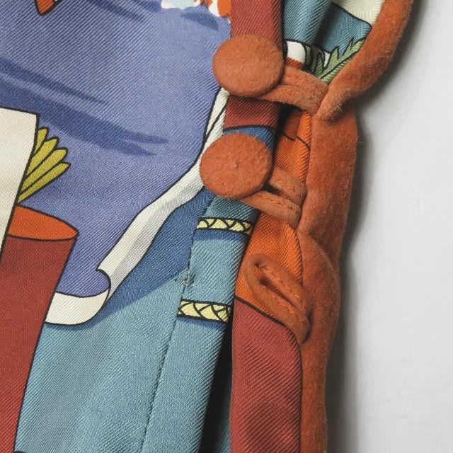 エルメス HERMES フランス製 馬車柄プリント スエードシルクベスト 36 オレンジ ジレ トップス |  | 07