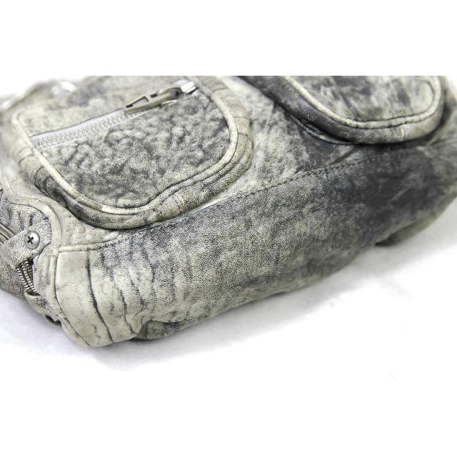 アレキサンダーワン バッグ 2WAY チェーン グレー　ポシェット レザー アレキサンダーワン バッグ 2WAY チェーン グレー ポシェット レザー