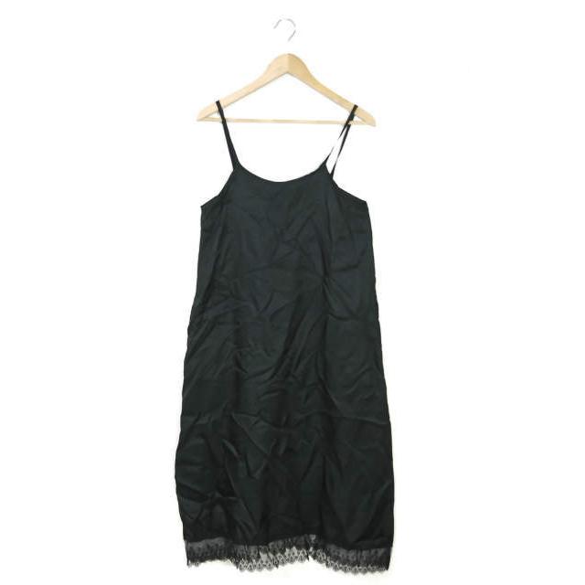 リミフゥ LIMI feu 18SS 裾レース キュプラキャミソールワンピース LW-D39-212 S ブラック ノースリーブ トップス | 