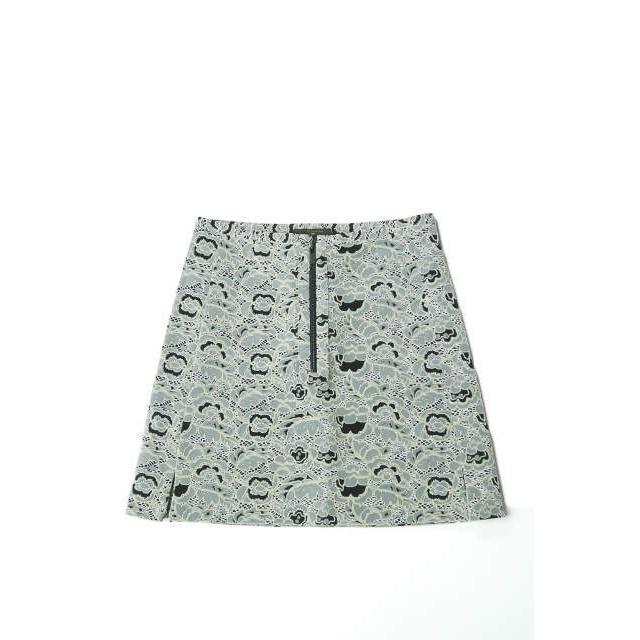ルイ・ヴィトン LOUIS VUITTON イタリア製 フラワーモチーフレース台形スカート FBJB03AKC 34 グレー/ブラック ゴブラン ボトムス | 