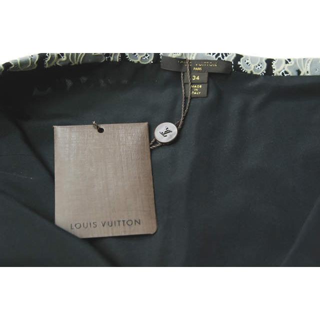 ルイ・ヴィトン LOUIS VUITTON イタリア製 フラワーモチーフレース台形スカート FBJB03AKC 34 グレー/ブラック ゴブラン ボトムス |  | 03