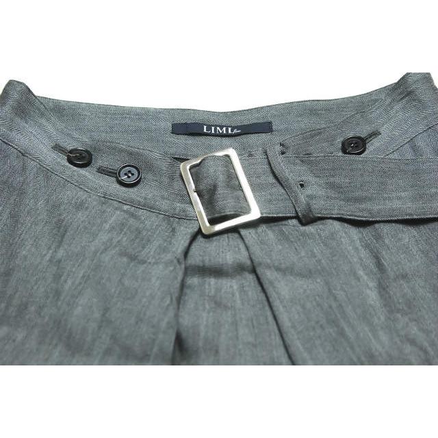 LIMI feu リミフゥ 18SS 日本製 ベルテッドヘリンボーンタックワイドスラックス LW-P05-210 S グレー パンツ ベルト付き バギー lm1480 |  | 03