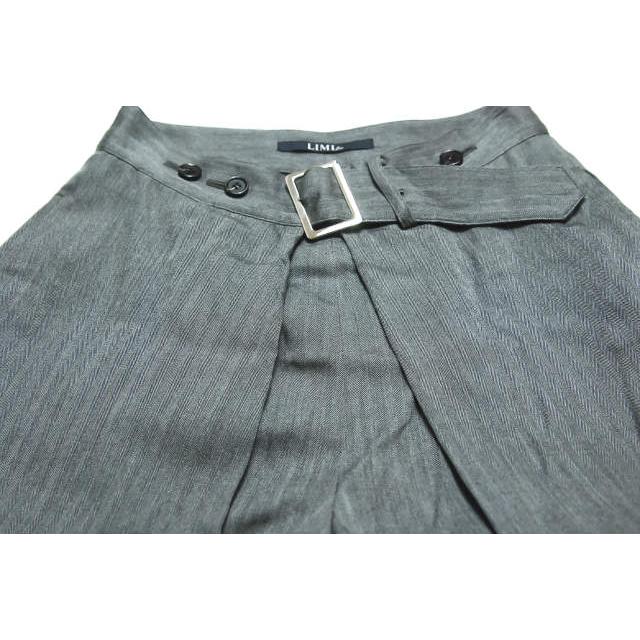 LIMI feu リミフゥ 18SS 日本製 ベルテッドヘリンボーンタックワイドスラックス LW-P05-210 S グレー パンツ ベルト付き バギー lm1480 |  | 04