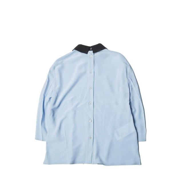 PRADA プラダ シルクバックボタンクレリックシャツ DNA711 S161 1H51 36 ブルー 七分袖 ブラウス トップス |  | 01