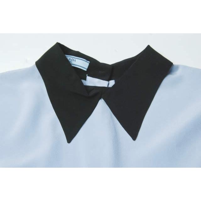 PRADA プラダ シルクバックボタンクレリックシャツ DNA711 S161 1H51 36 ブルー 七分袖 ブラウス トップス |  | 03