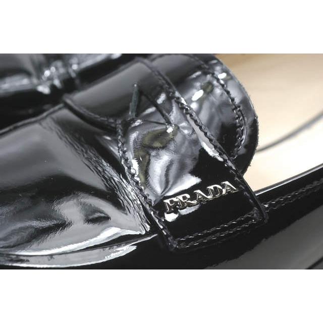 PRADA プラダ イタリア製 エナメルペニーローファー 1D344D 36.5(23.5cm) ブラック パテント レザー コイン シューズ |  | 05