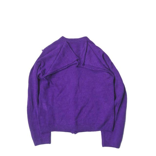 LIMI feu リミフゥ 18AW 日本製 アルパカクルーネックカーディガン LV-K21-160 パープル  ニット デザイン トップス | LIMI feu | 01