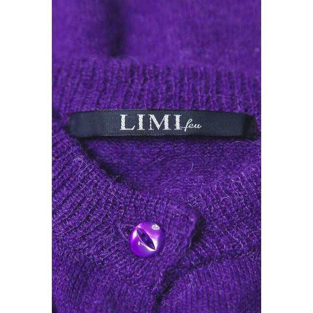 LIMI feu リミフゥ 18AW 日本製 アルパカクルーネックカーディガン LV-K21-160 パープル  ニット デザイン トップス | LIMI feu | 02