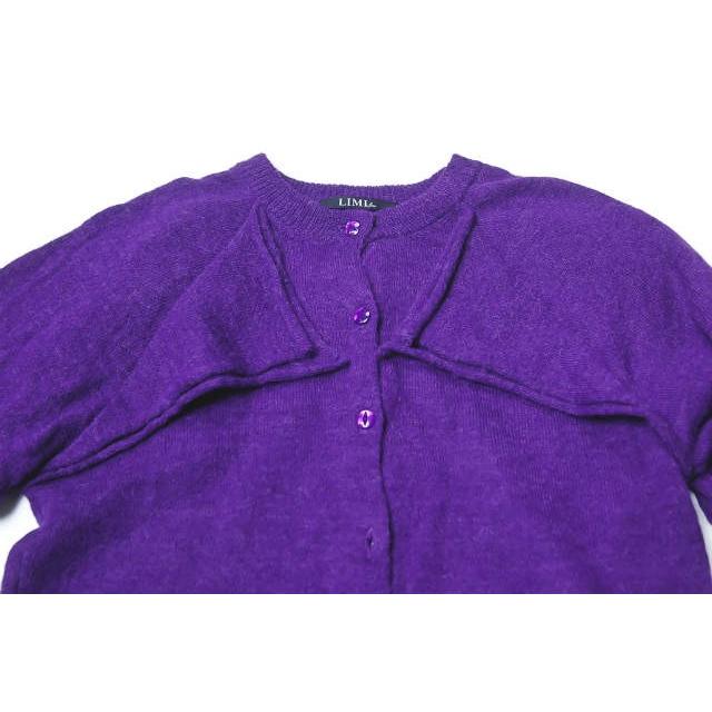 LIMI feu リミフゥ 18AW 日本製 アルパカクルーネックカーディガン LV-K21-160 パープル  ニット デザイン トップス | LIMI feu | 04