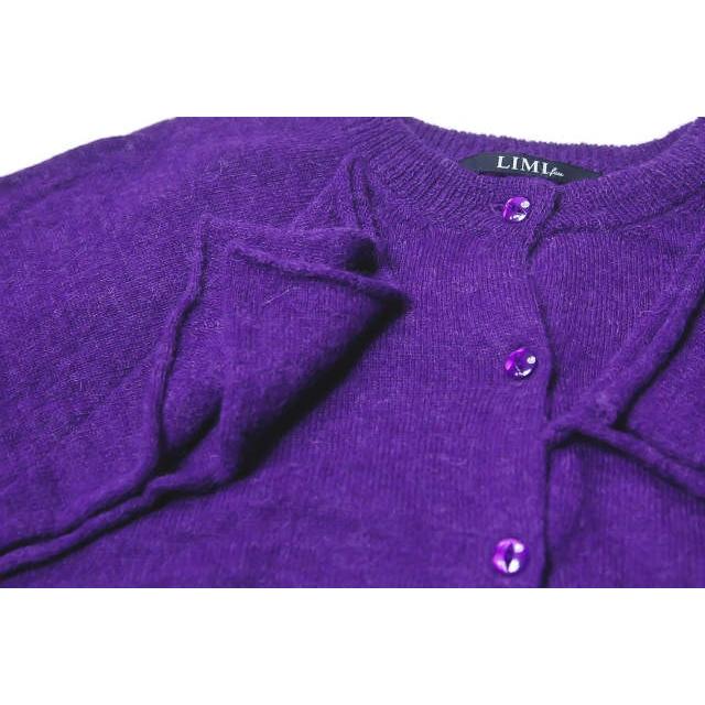 LIMI feu リミフゥ 18AW 日本製 アルパカクルーネックカーディガン LV-K21-160 パープル  ニット デザイン トップス | LIMI feu | 05
