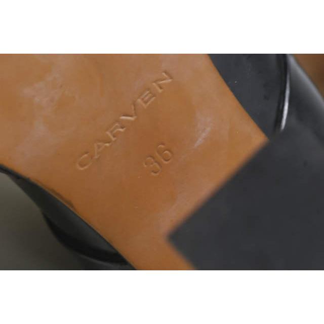CARVEN カルヴェン Round Toe Leather Mules 2トーンレザーミュール 966SC137 36(23cm) ブラック/ホワイト ヒール エナメル |  | 10