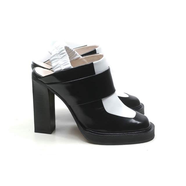 CARVEN カルヴェン Round Toe Leather Mules 2トーンレザーミュール 966SC137 36(23cm) ブラック/ホワイト ヒール エナメル |  | 02