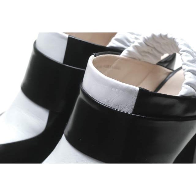CARVEN カルヴェン Round Toe Leather Mules 2トーンレザーミュール 966SC137 36(23cm) ブラック/ホワイト ヒール エナメル |  | 06