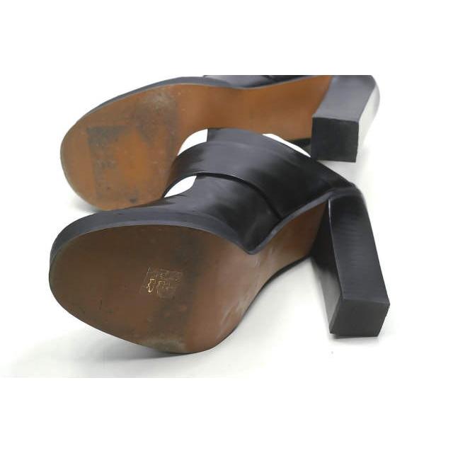 CARVEN カルヴェン Round Toe Leather Mules 2トーンレザーミュール 966SC137 36(23cm) ブラック/ホワイト ヒール エナメル |  | 09