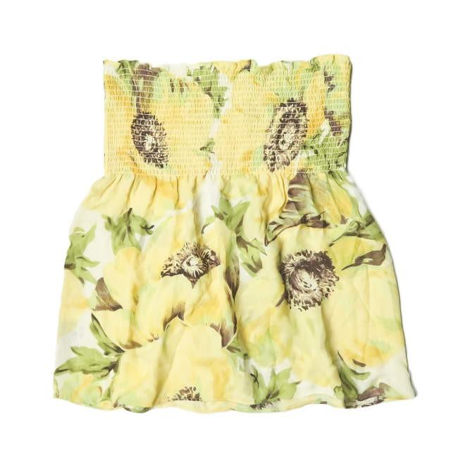 CELINE セリーヌ フランス製 シルクフラワープリントチューブトップチュニック 38 イエロー ブラウス トップス |  | 01