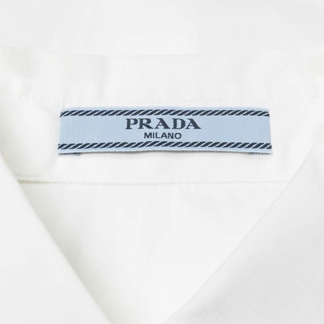 PRADA プラダ ストレッチコットンナローフィットソリッドシャツ DNA562 S122 F62 36 ホワイト 長袖 レギュラーカラー トップス |  | 02
