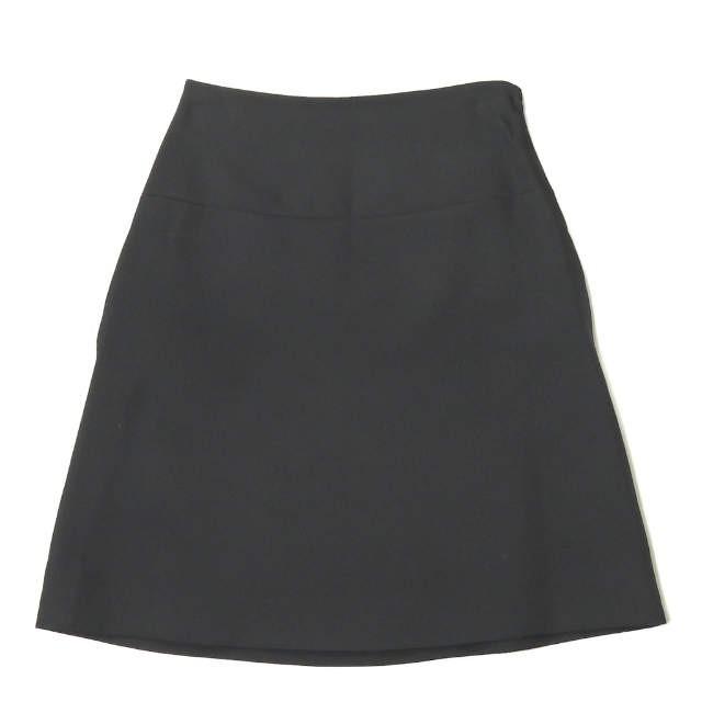 PRADA プラダ ジョーゼット台形スカート DNA593 S142 1DQN 38 ブラック フレア ポリエステル ボトムス ☆☆lm1597 | 