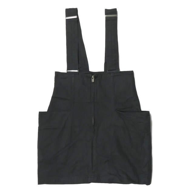 LIMI feu リミフゥ 日本製 コットンツイルジャンパースカートワンピース LO-S19-005 S ブラック ノースリーブ トップス | 