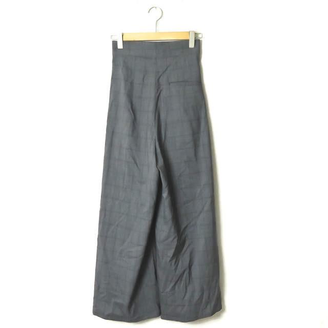 LIMI feu リミフゥ 19SS 日本製 ウールグレンチェックワイドラップパンツ LH-P16-105 S ダークグレー スラックス ボトムス |  | 01