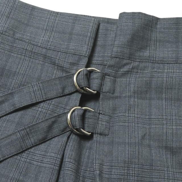 LIMI feu リミフゥ 19SS 日本製 ウールグレンチェックワイドラップパンツ LH-P16-105 S ダークグレー スラックス ボトムス |  | 03