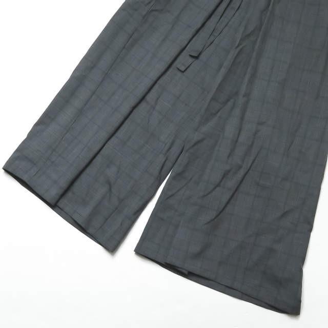 LIMI feu リミフゥ 19SS 日本製 ウールグレンチェックワイドラップパンツ LH-P16-105 S ダークグレー スラックス ボトムス |  | 06