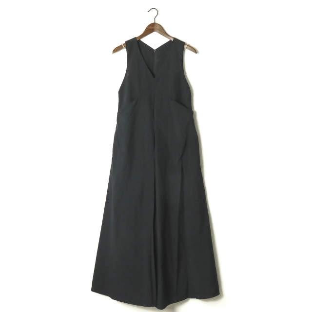 LIMI feu リミフゥ 18SS 日本製 ナイロンノースリーブオールインワン LV-D20-601 S ブラック ジャンプスーツ ワンピース | 