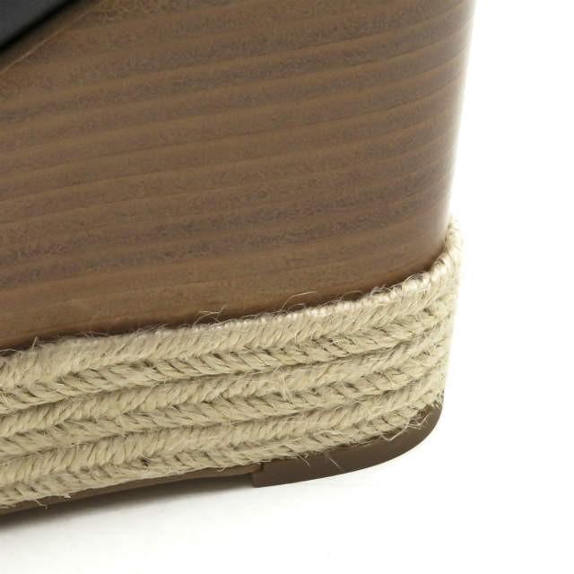 COACH コーチ ELDA エルダ ウエッジソールレザーストラップサンダル Q7124 38(24.5-25cm) ブラック エスパドリーユ ロゴ |  | 10