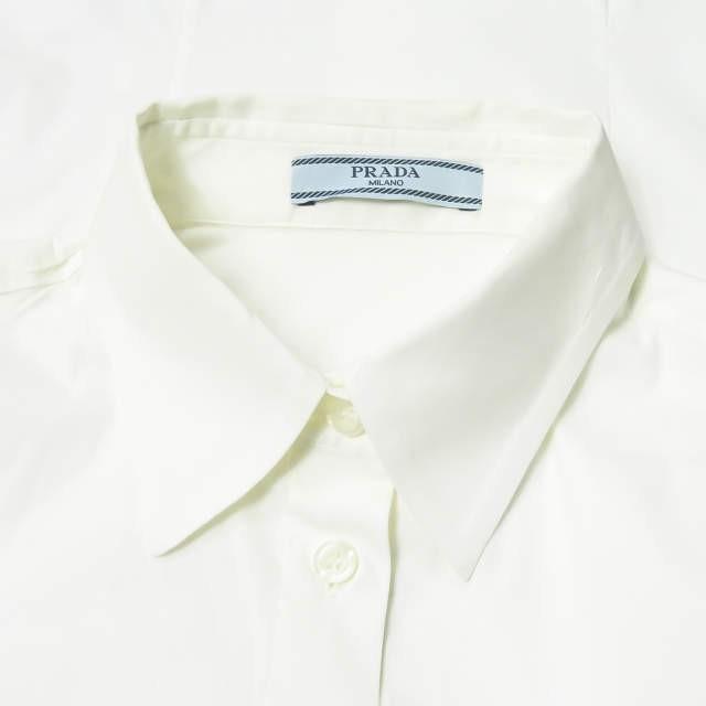 PRADA プラダ ストレッチコットンナローフィットソリッドシャツ DNA562 S122 F62 38 ホワイト 長袖 レギュラーカラー トップス |  | 03