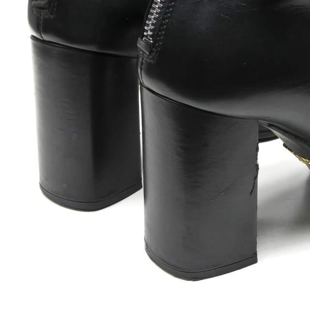 PRADA プラダ イタリア製 バックジップストラップブーティー 36(23cm) ブラック レザー ショート シューズ |  | 10