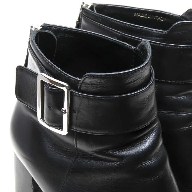 PRADA プラダ イタリア製 バックジップストラップブーティー 36(23cm) ブラック レザー ショート シューズ |  | 04