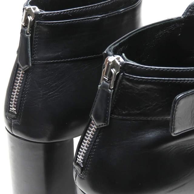 PRADA プラダ イタリア製 バックジップストラップブーティー 36(23cm) ブラック レザー ショート シューズ |  | 09