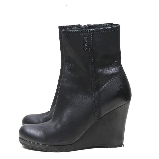 PRADA SPORT プラダスポーツ ウェッジソールサイドジップブーツ 36.5(23.5cm) ブラック レザー シューズ |  | 01