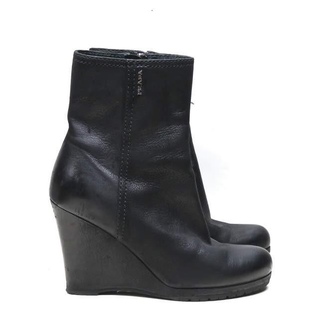 PRADA SPORT プラダスポーツ ウェッジソールサイドジップブーツ 36.5(23.5cm) ブラック レザー シューズ |  | 03