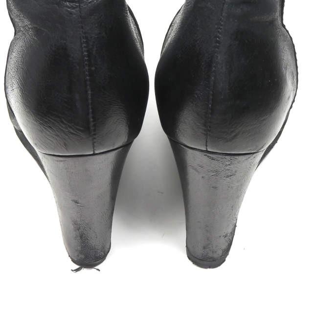 PRADA SPORT プラダスポーツ ウェッジソールサイドジップブーツ 36.5(23.5cm) ブラック レザー シューズ |  | 08