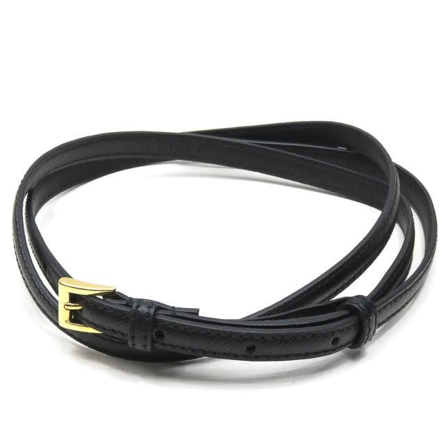 PRADA プラダ イタリア製 サフィアーノレザー ナローベルト 1C4067 30/32 ブラック | 