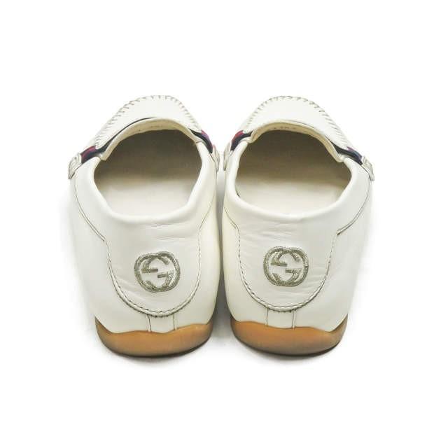 グッチ GUCCI イタリア製 レザードライビングシューズ 35.5(22.5cm) オフホワイト ローファー モカシン シューズ |  | 02